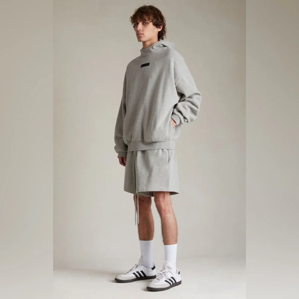 Fear of God Essentials Dark Heather Oatmeal Hoodie Sweatshirt Size XL - Picture 1 of 4